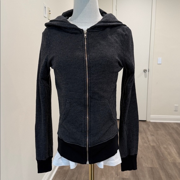 WILDFOX charcoal grey zip hoodie - Picture 3 of 16